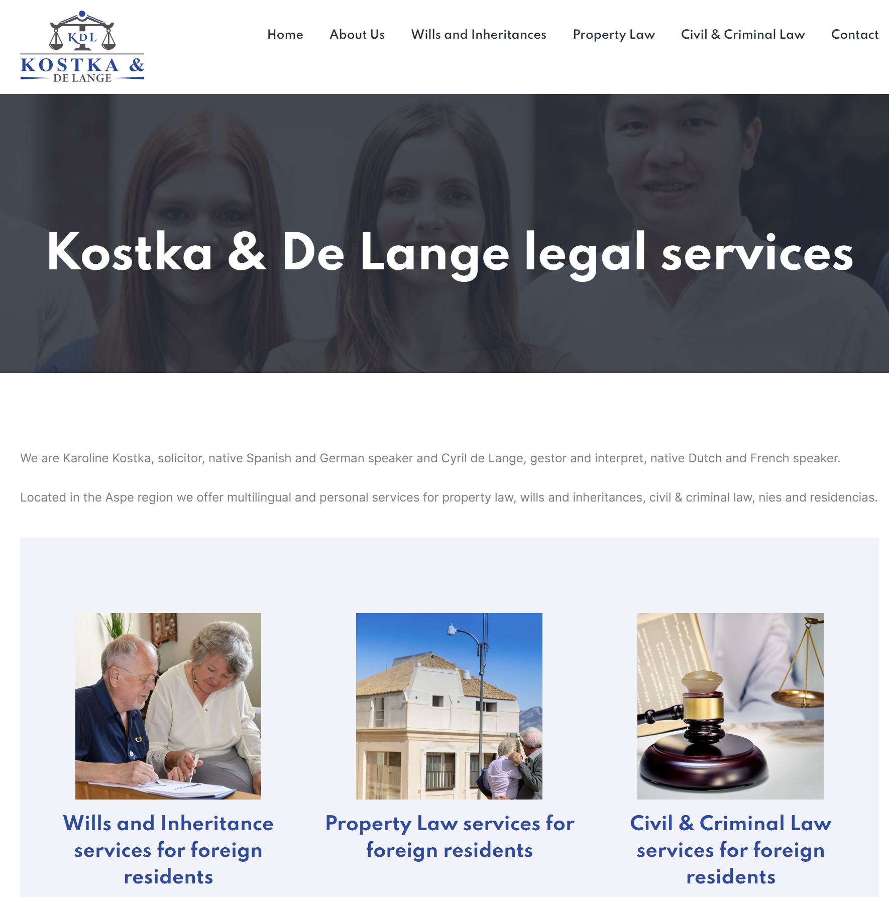 Diseño web página de abogados
